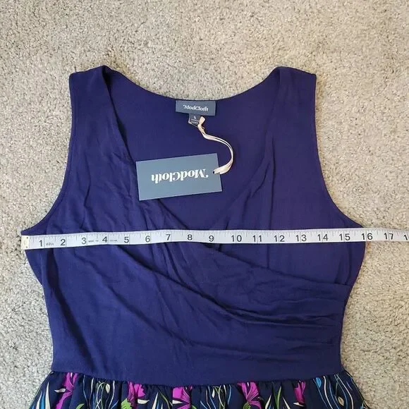 ModCloth Faux Wrap Sleeveless Maxi Dress  Floral Size S - Picture 6 of 9